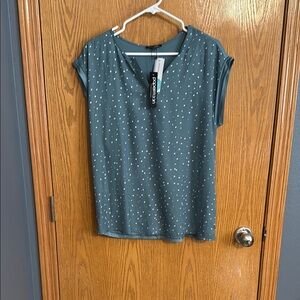 Papermoon Teal Blouse with White Dots